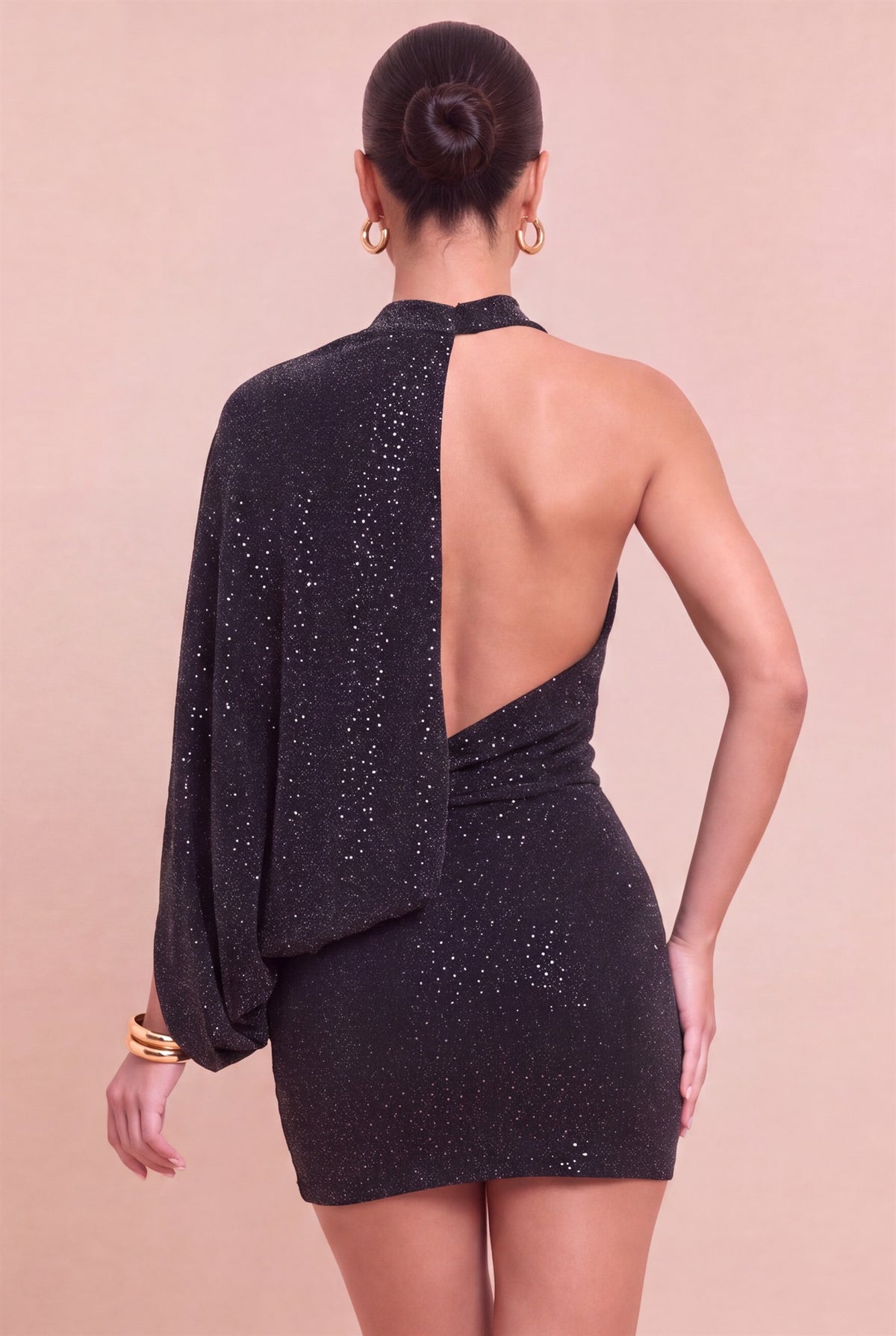 Studded Mini Drape Dress