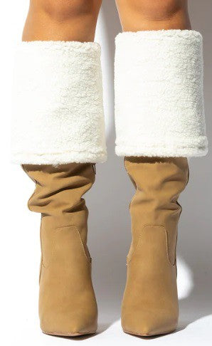 shearling lined over the knee boots