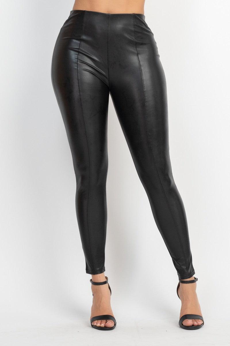 front slit high waist leather pants – RK Collections Boutique