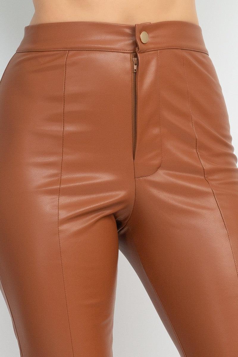 faux leather high waist skinny pants