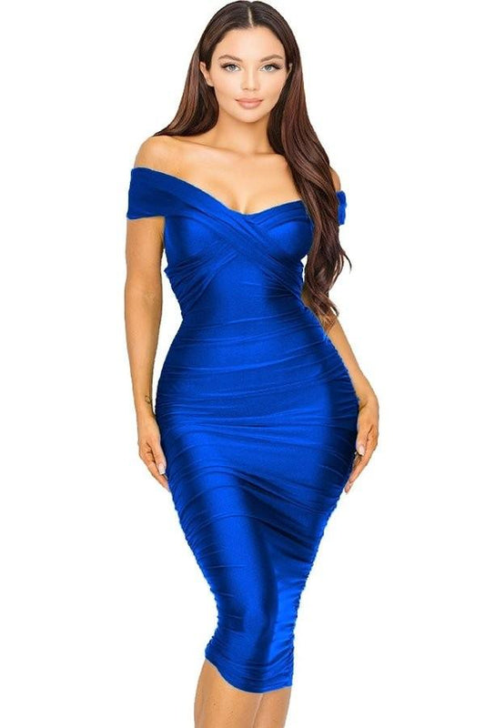 off the shoulder bodycon dress