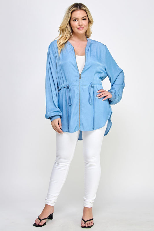 PLUS zip up bomber shacket - RK Collections Boutique