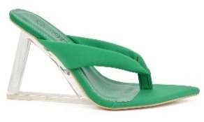 lucite clear wedge flip flop