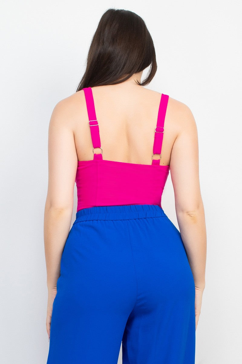 Sweetheart Seamed Wide Straps Bodysuit