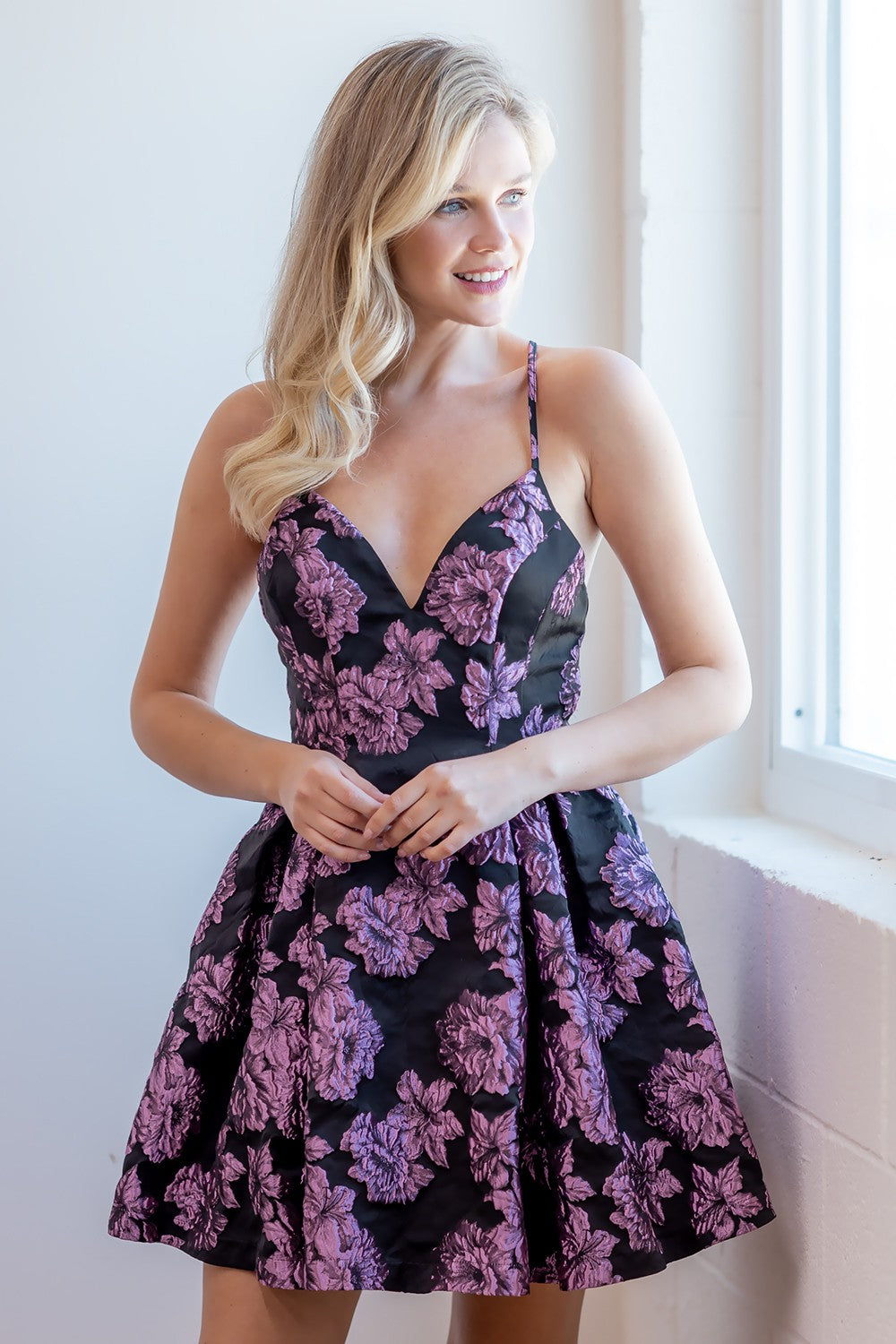 floral jacquard fit & flare dress RK Collections Boutique floral jacquard fit & flare dress RK Collections Boutique