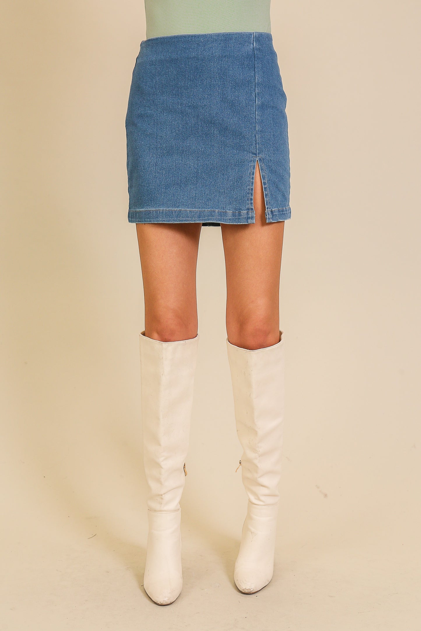 stretch denim skirt