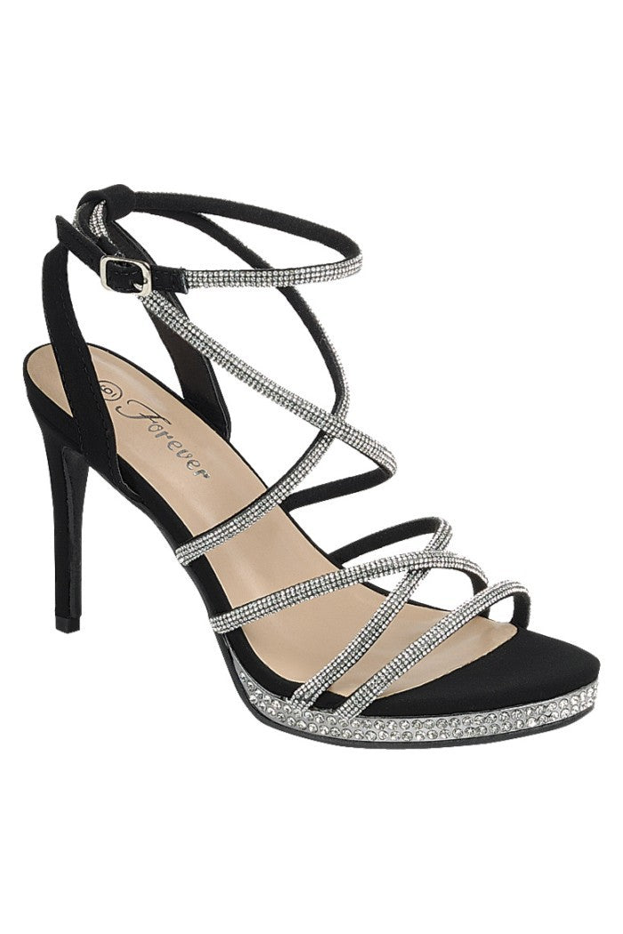 rhinestone straps stiletto heel shoes