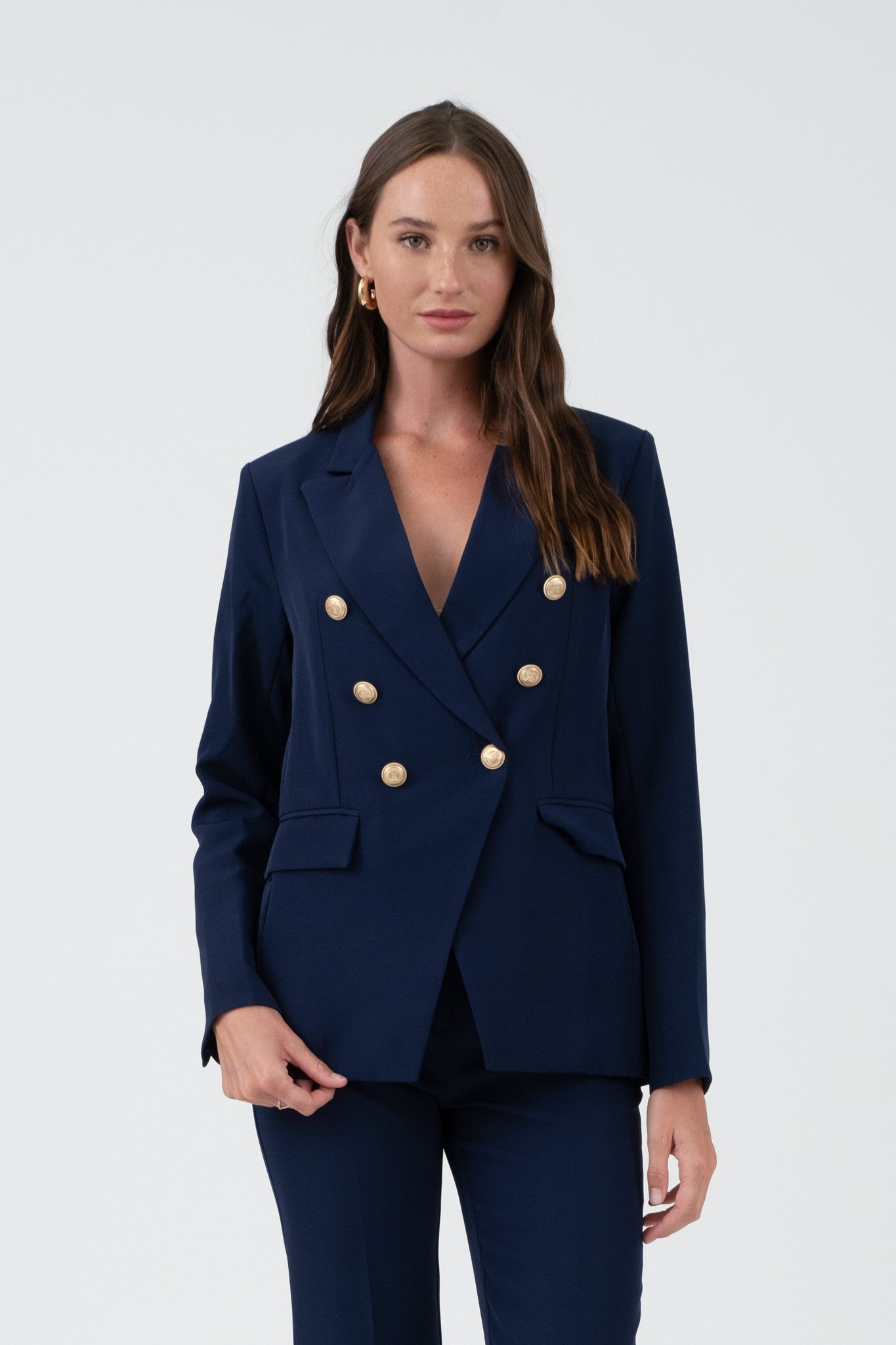 Gold Button Double Breasted Blazer Navy / Large Gold Button Double Breasted Blazer Navy / Large