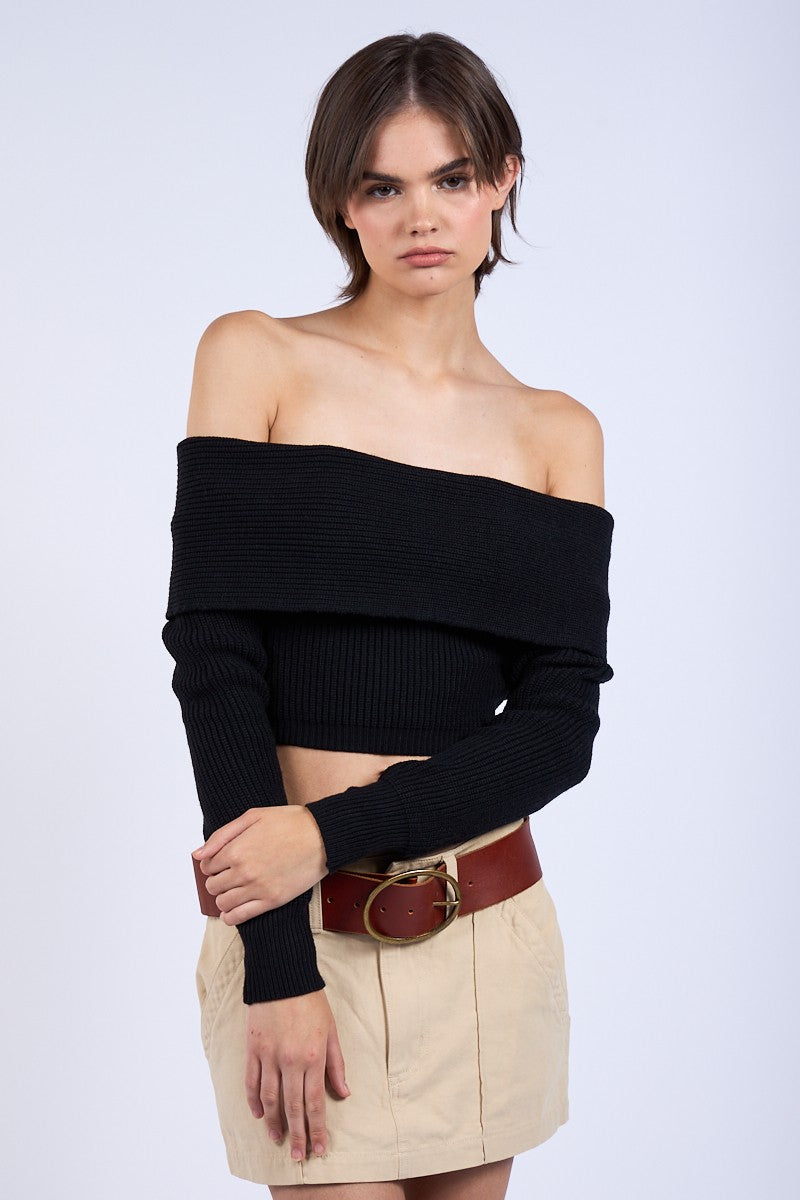 Dress Off Shoulder Foldover Sweater Knit Off-Shoulder Sweater Maxi Dress Naked Wardrobe Dress Off Shoulder Foldover Sweater Knit Off-Shoulder Sweater Maxi Dress Naked Wardrobe