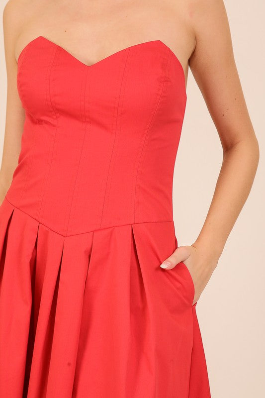 Strapless Midi Dress