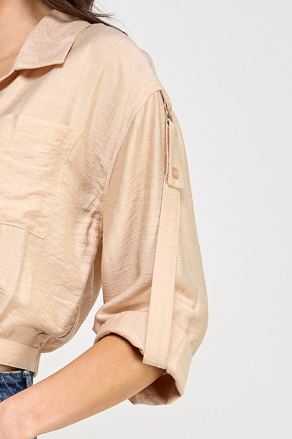 roll sleeve button up