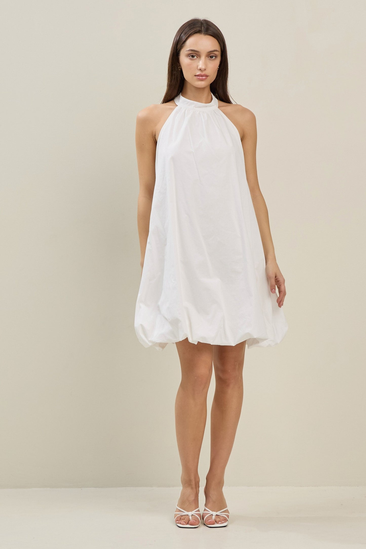 tie back halter bubble dress