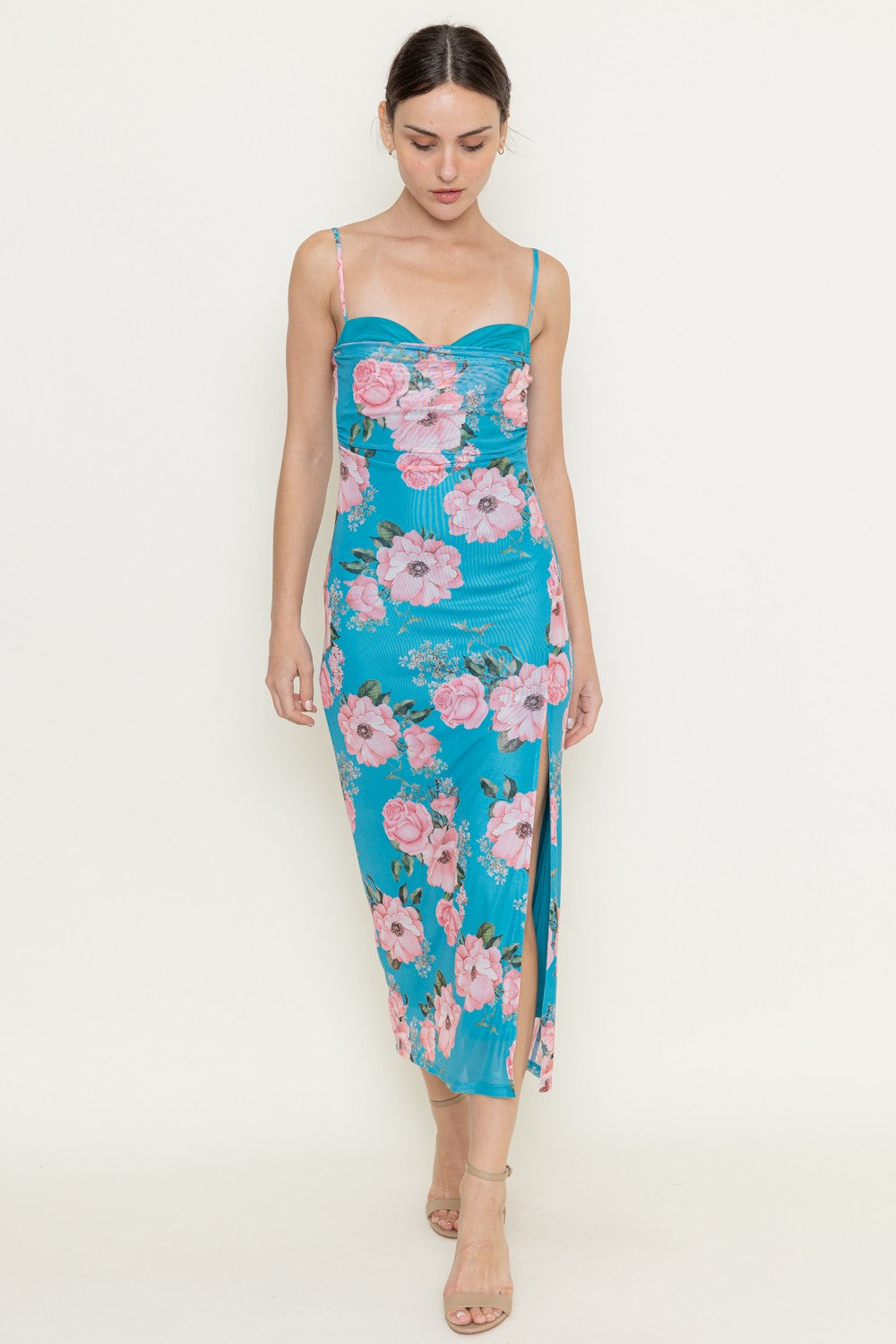 overlay midi dress Natural Charm Overlay Midi Dress