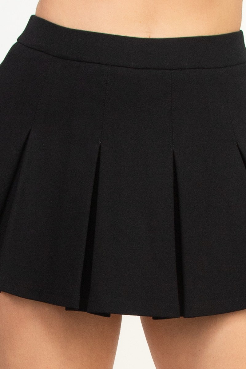 Box Pleated Mini Skort