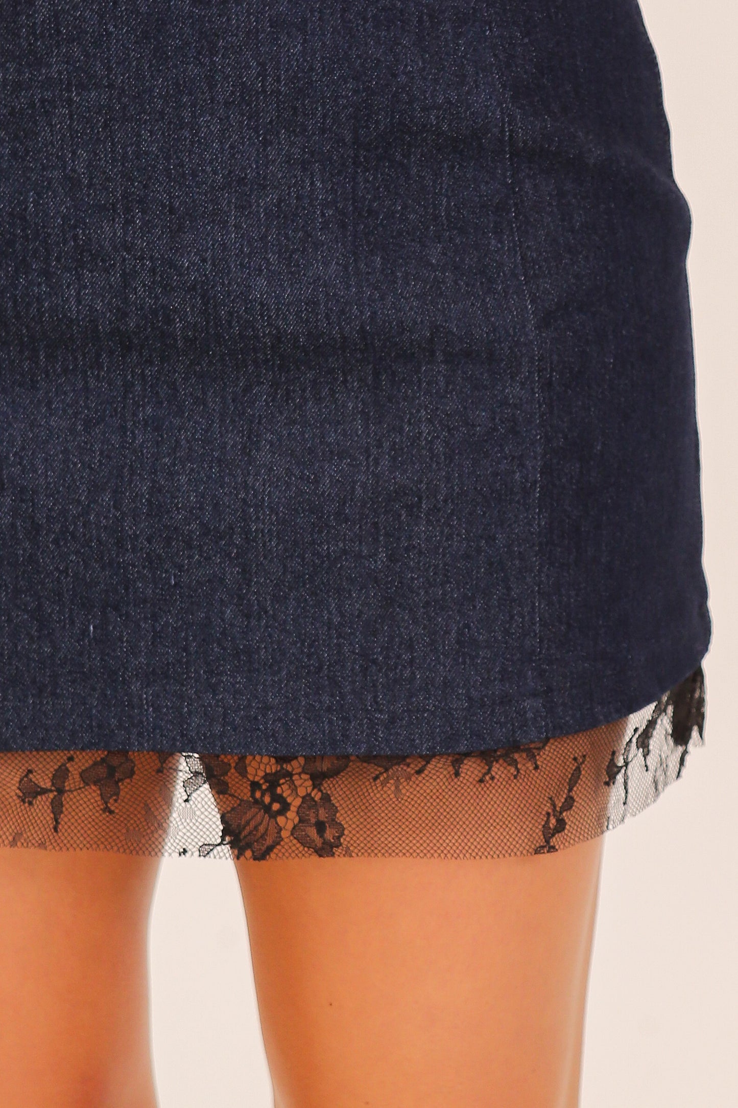 Lacey Denim Bodycon Mini Dress