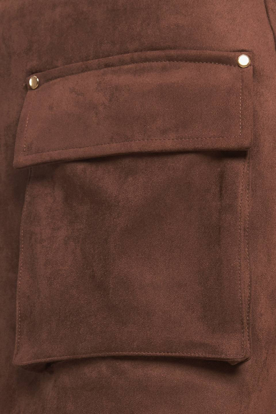 suede patch pocket skort