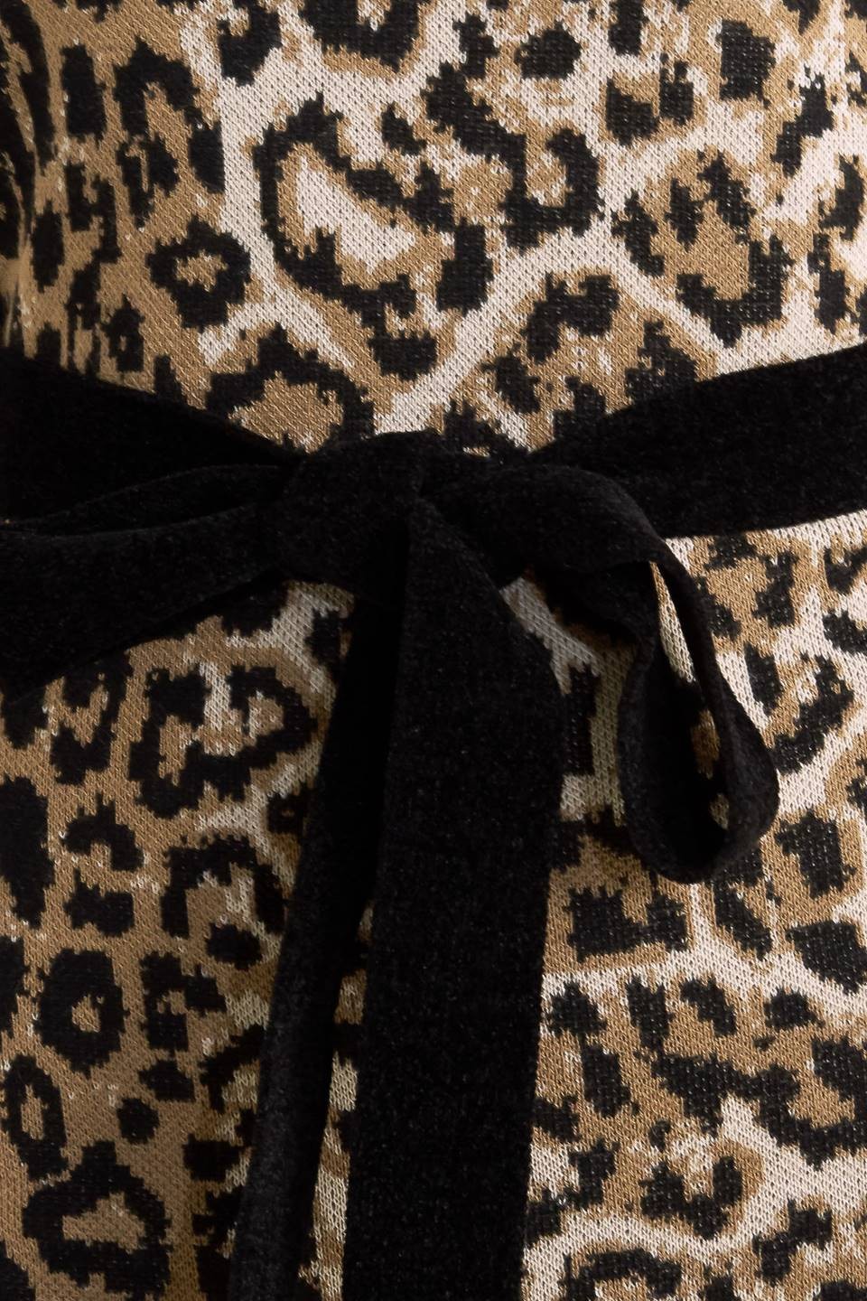 leopard strapless knit midi dress