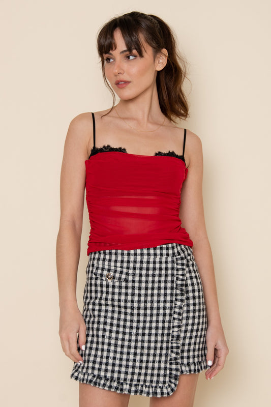 Bra Insert Mesh Sleeveless Top