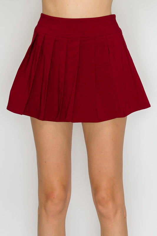 A-line Slit Pleated Skort