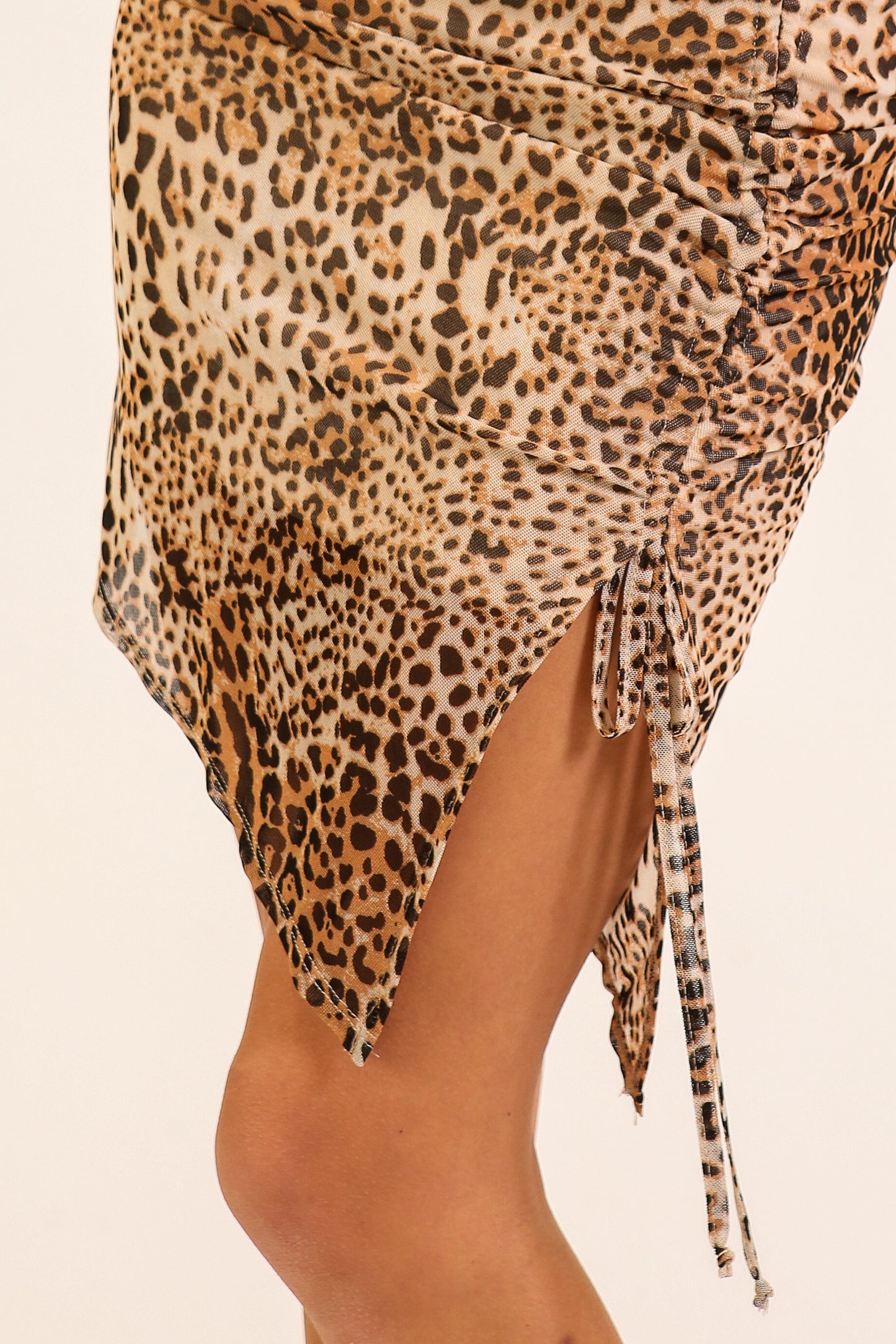 Strapless Leopard Mesh Dress
