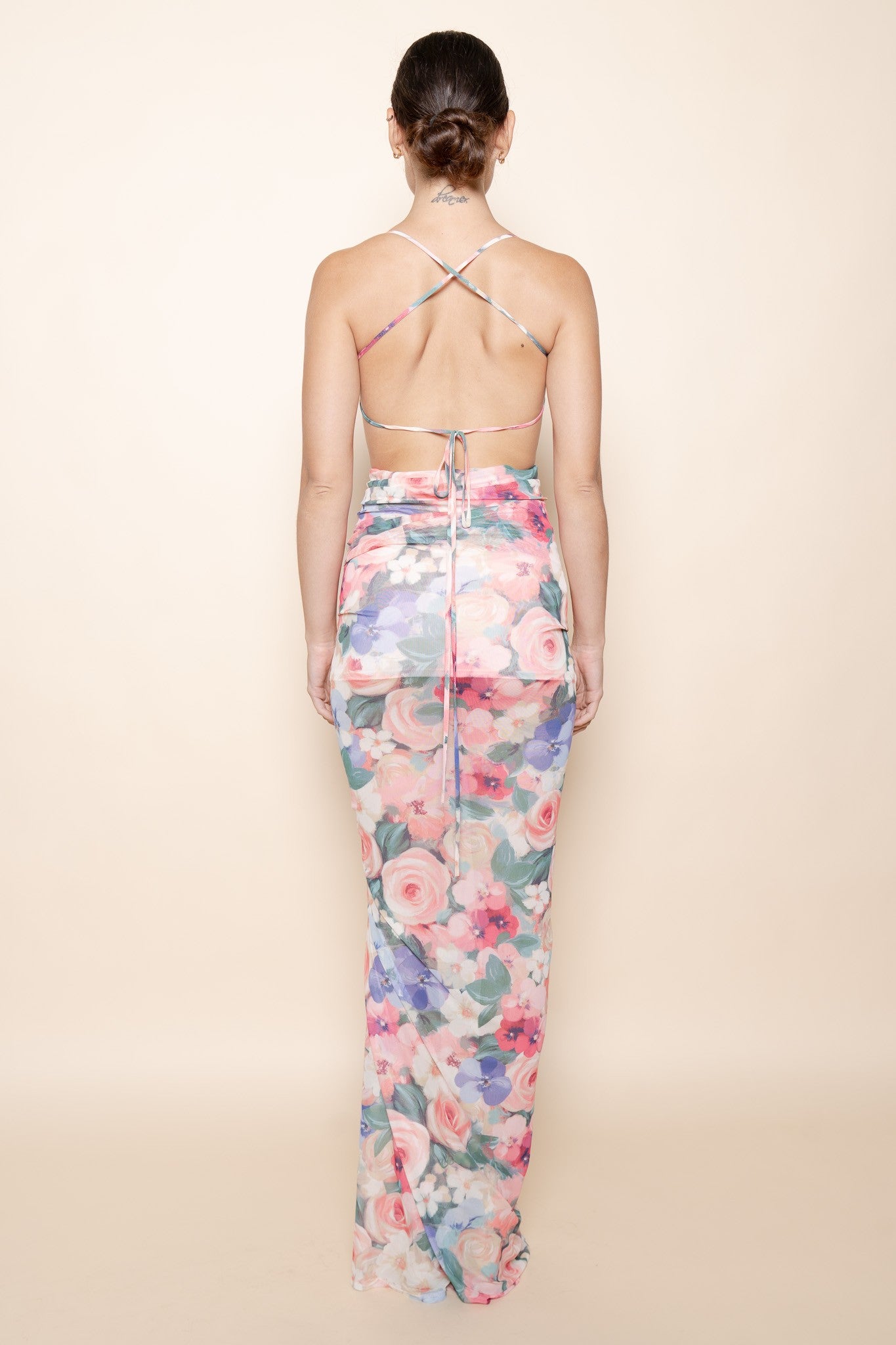 Ruch Bodice Open Back Maxi Dress