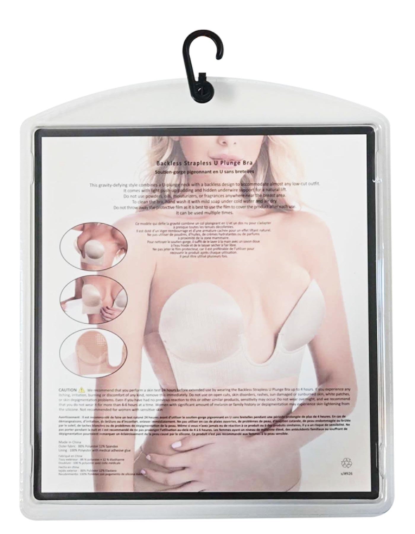 Backless Strapless U Plunge Adhesive Bra