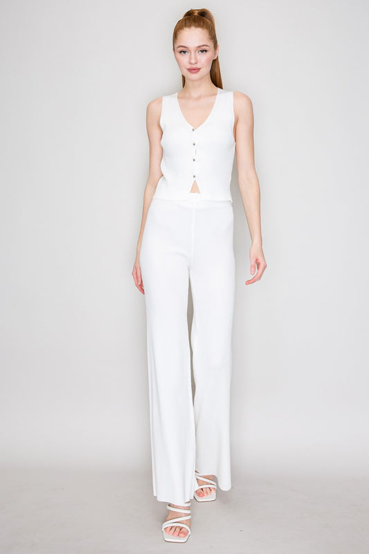 sleeveless ribbed knit top