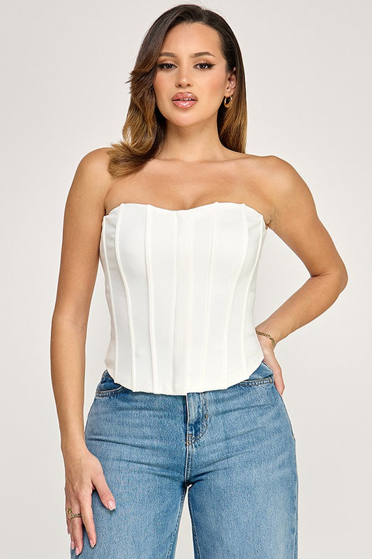 Heavy Ponte Corset Top with Boning