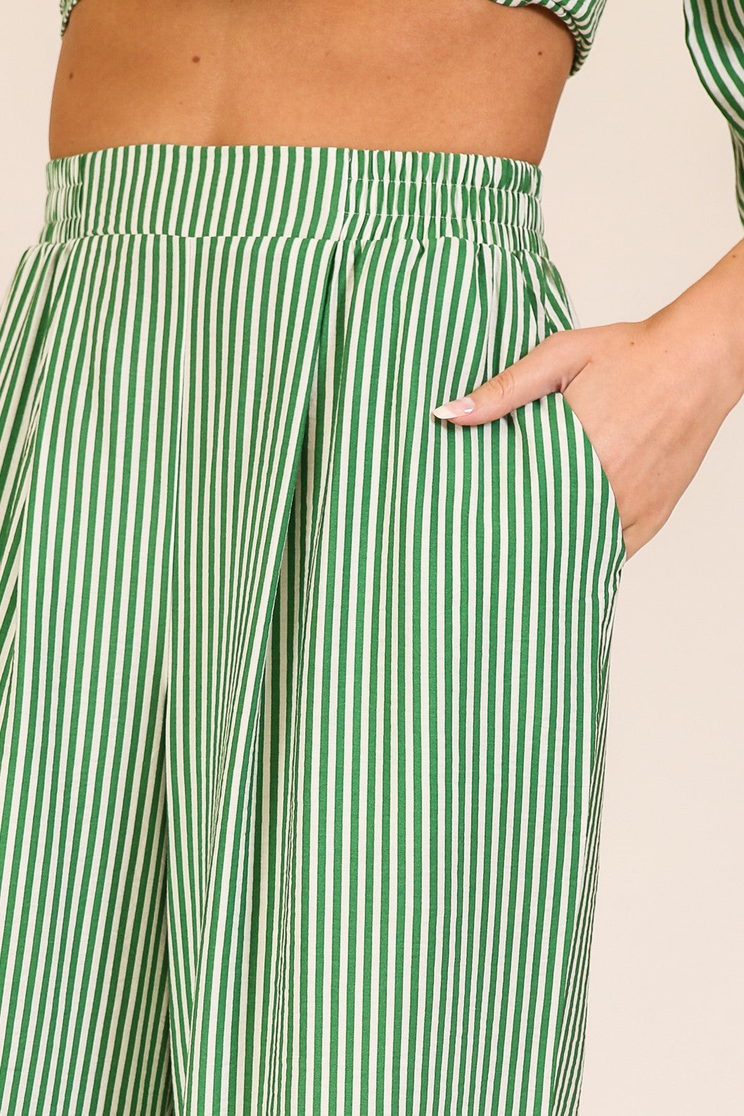 Striped Wide-leg Pants