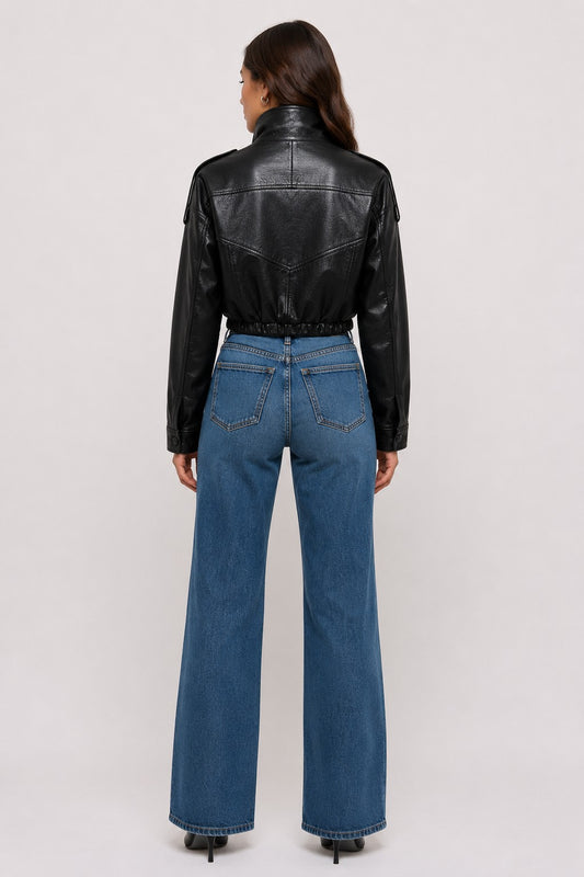 Faux Leather Muse Cropped Jacket