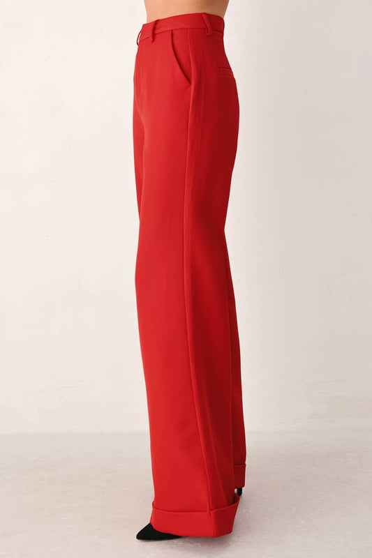 flare leg cuff trouser