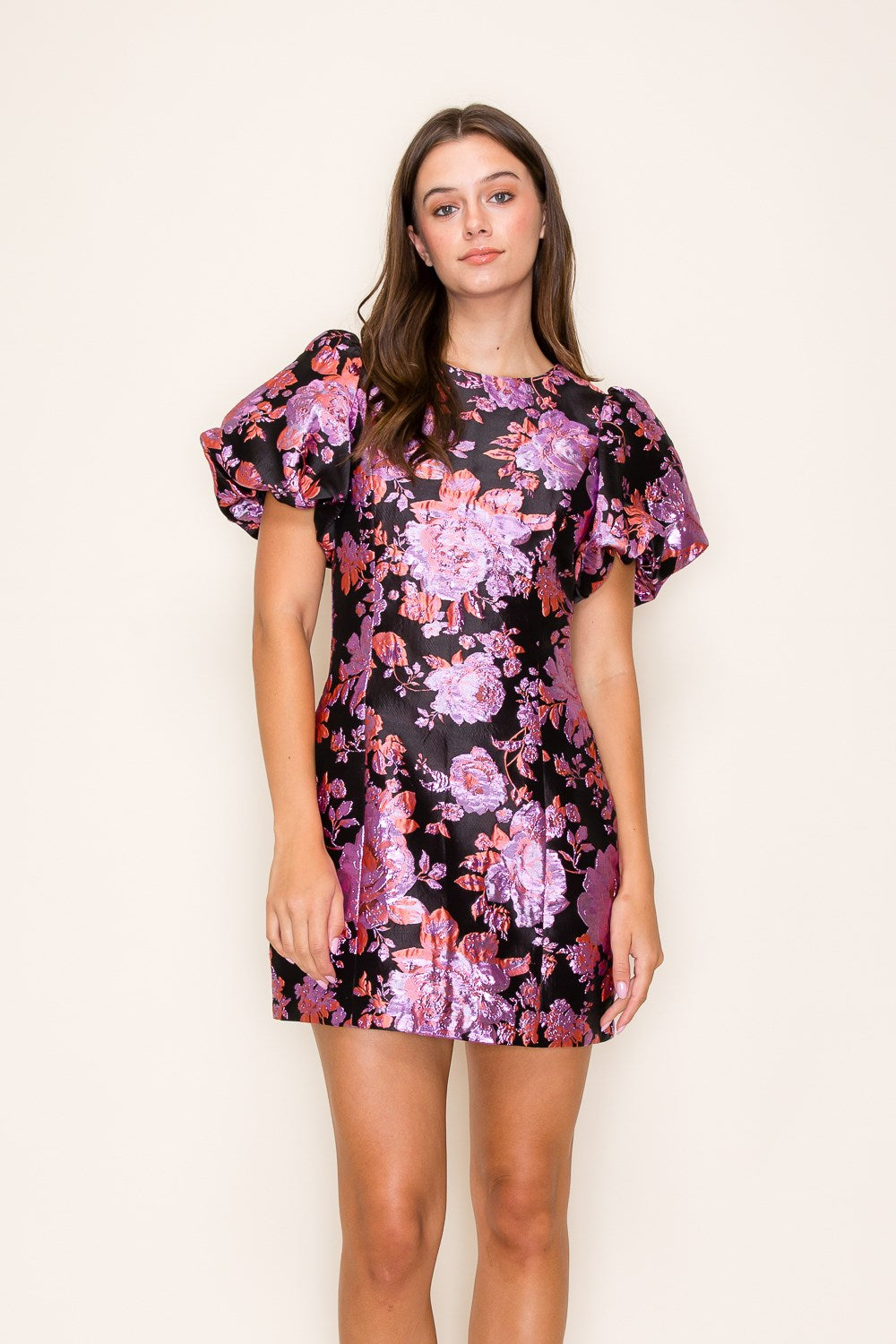 metallic puff sleeve dress Blue/Silver Metallic Puff Sleeve Dress Peggy's Gifts & Accessories