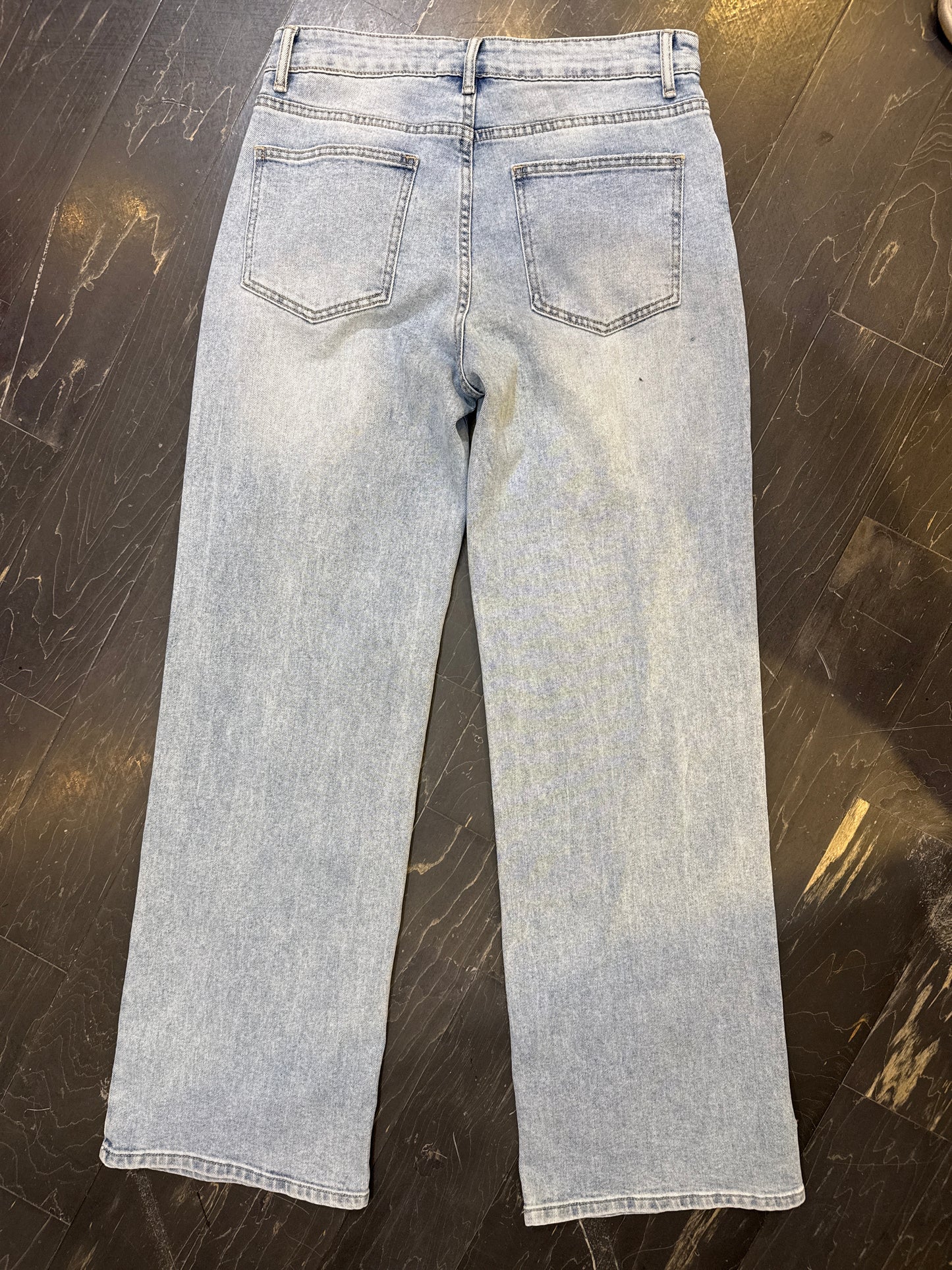 pearl drops wide leg jeans