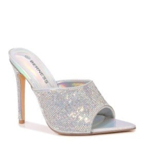 AB rhinestone stiletto slides