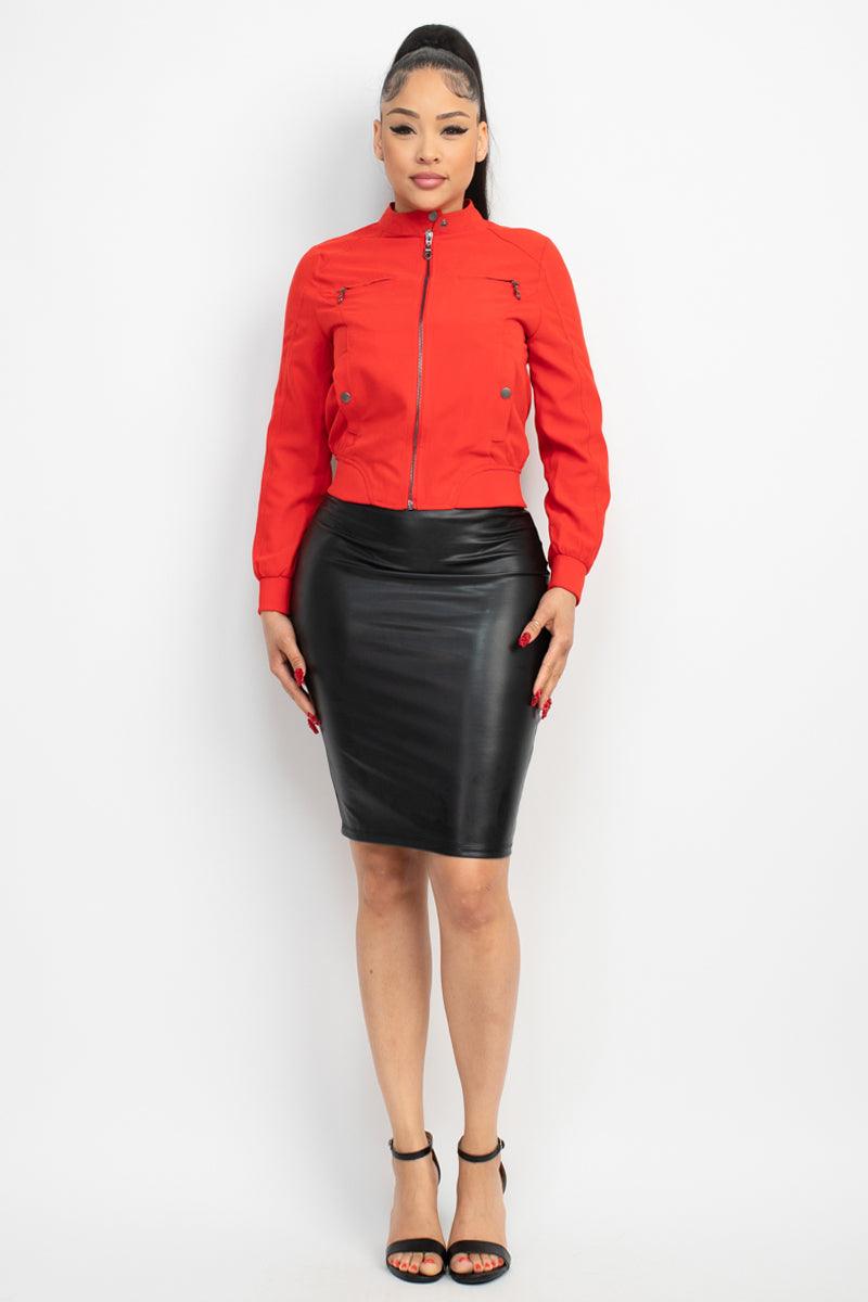 Pencil Skirt in Faux Leather