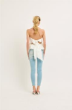 strapless tie back bubble hem top