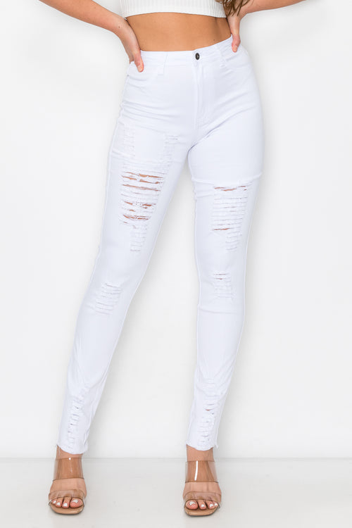 LV-420 stretch high waist ripped skinny jean – RK Collections Boutique