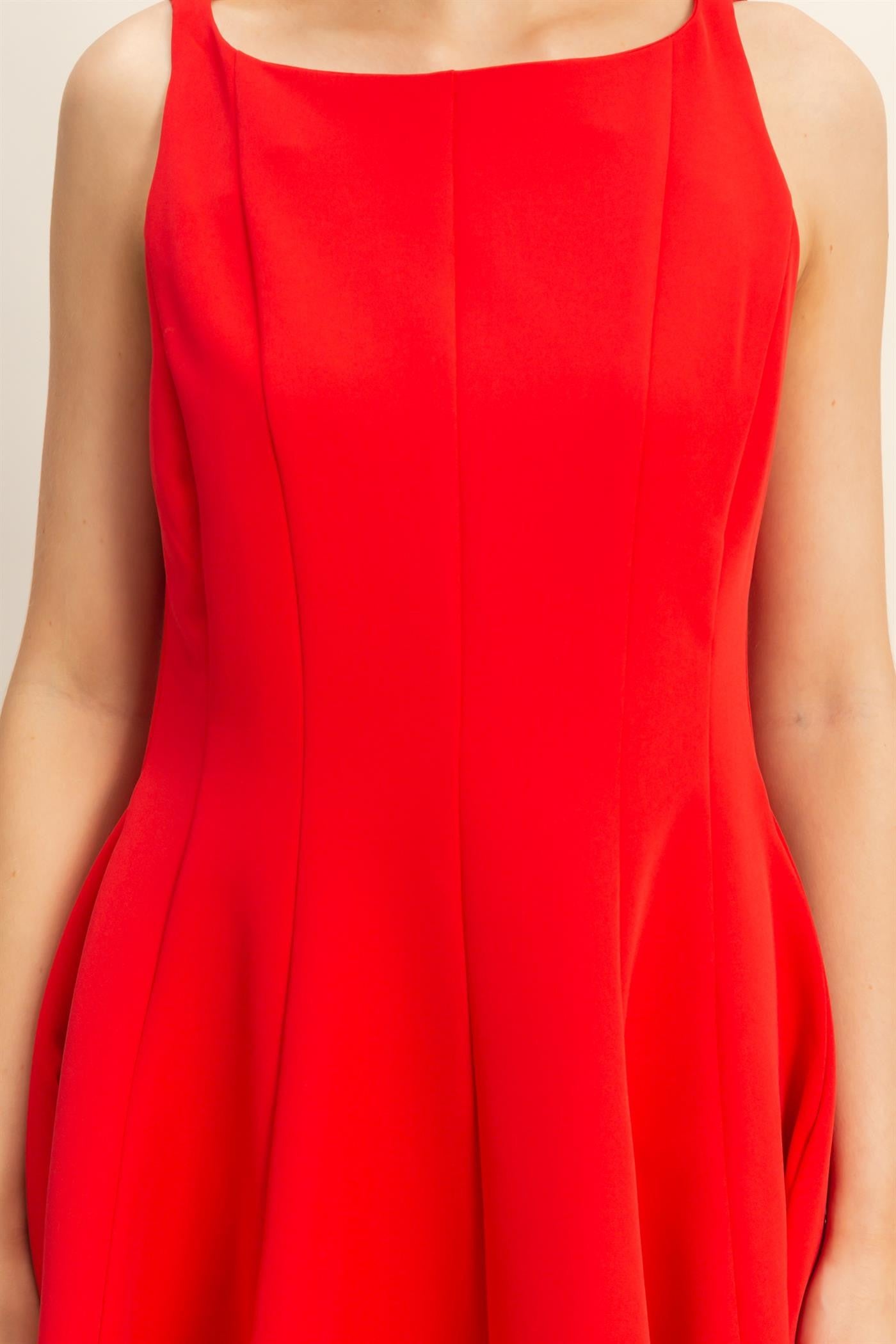 Sleeveless Flared Hemline Classic Dress