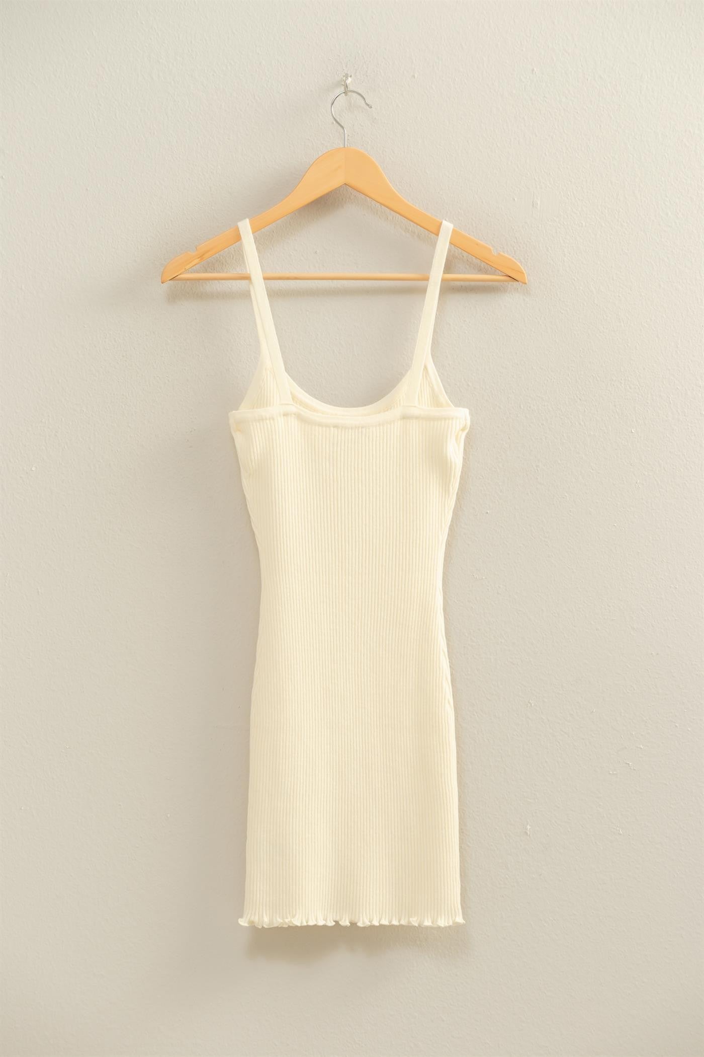 Ribbed Knit Sleeveless Bodycon Mini Dress Cream / Medium Ribbed Knit Sleeveless Bodycon Mini Dress Cream / Medium
