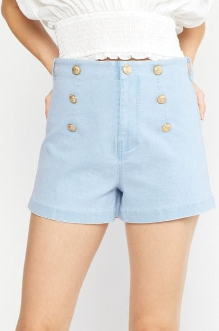 denim high waisted sailor shorts – RK Collections Boutique