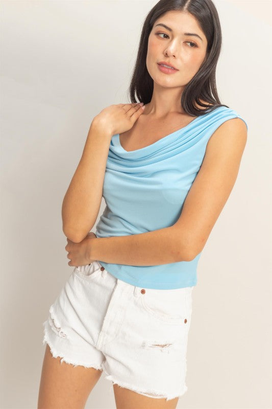 Cowl Neck Sleeveless Top
