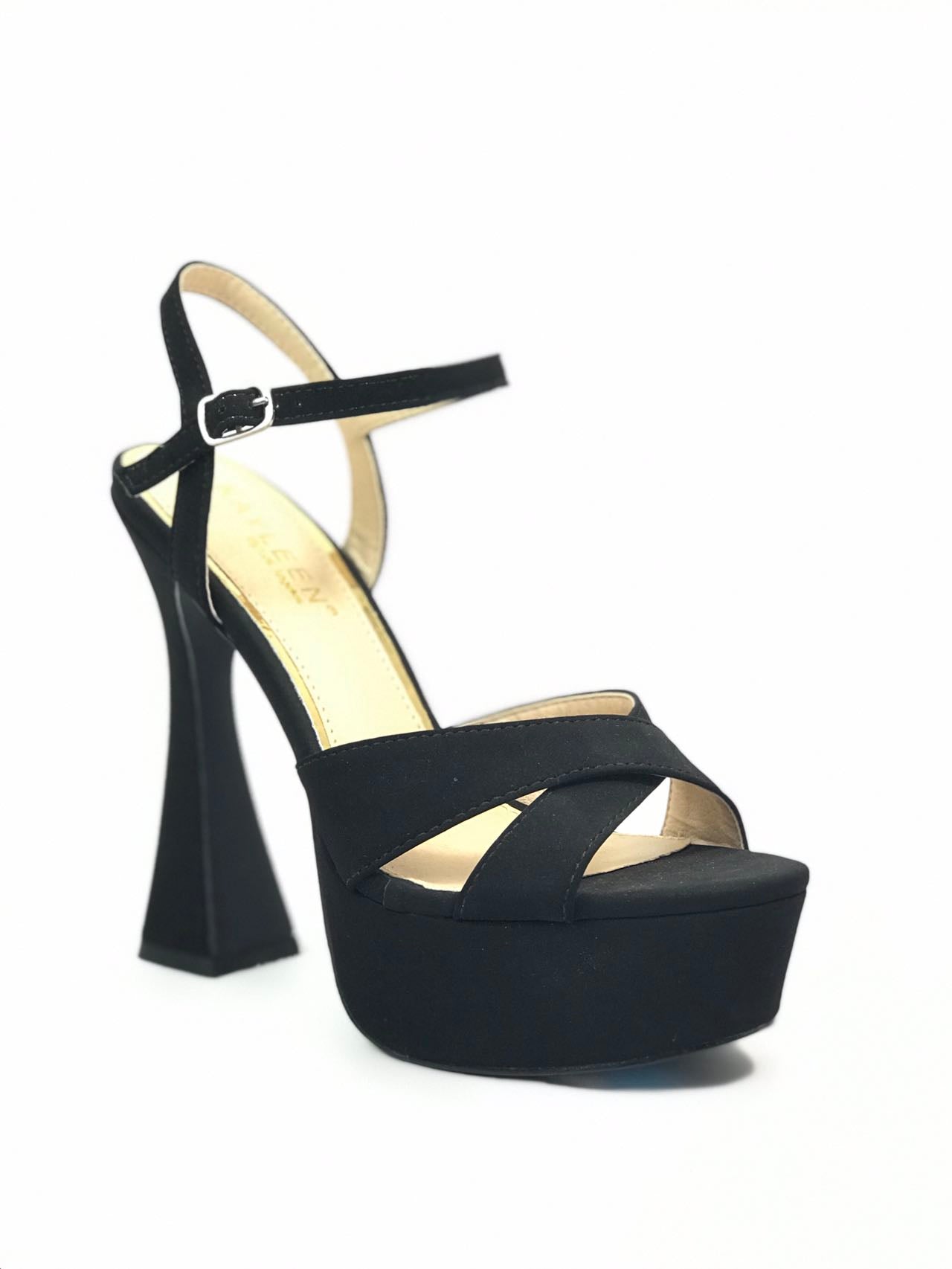 ankle strap block heel platform shoe