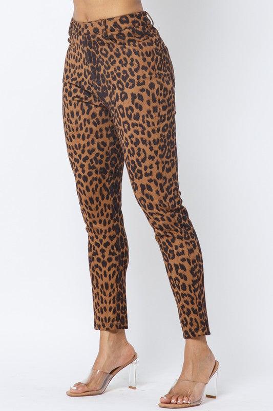 leopard skinny pants