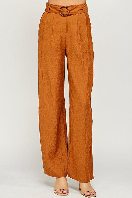 Palazzo Pants with Buckle on Belt - RK Collections Boutique