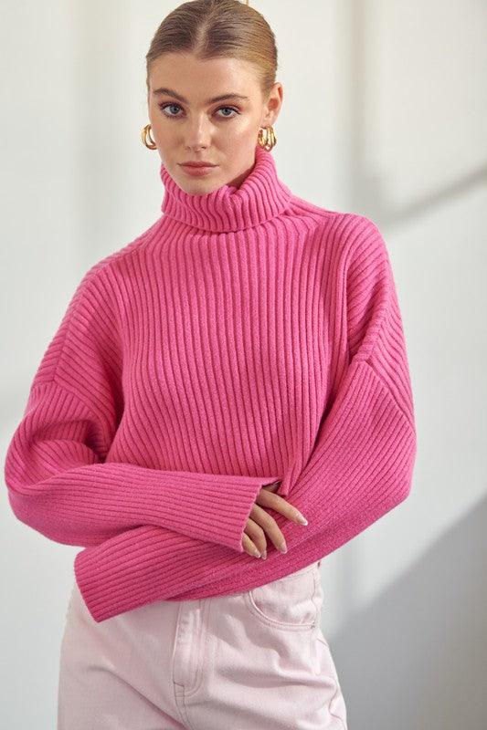 turtleneck crop sweater - RK Collections Boutique