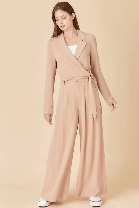 pleated wide leg trousers - tarpiniangroup