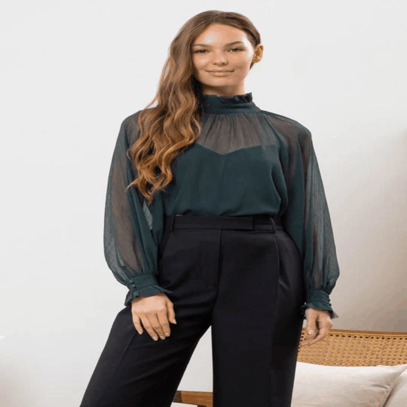 Chiffon sheer top hotsell