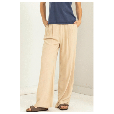 high waist wide leg linen pant - RK Collections Boutique
