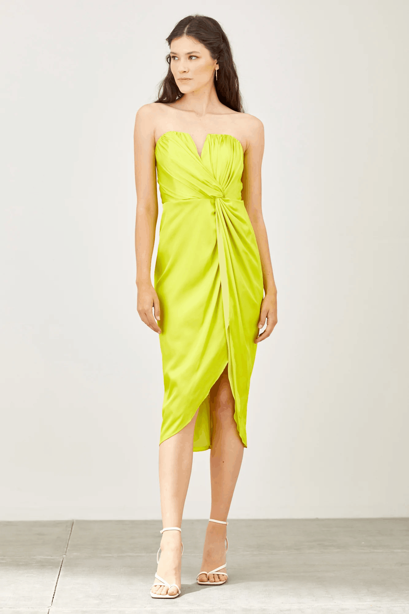 wrap strapless midi dress Hot Pink / LARGE wrap strapless midi dress Hot Pink / LARGE