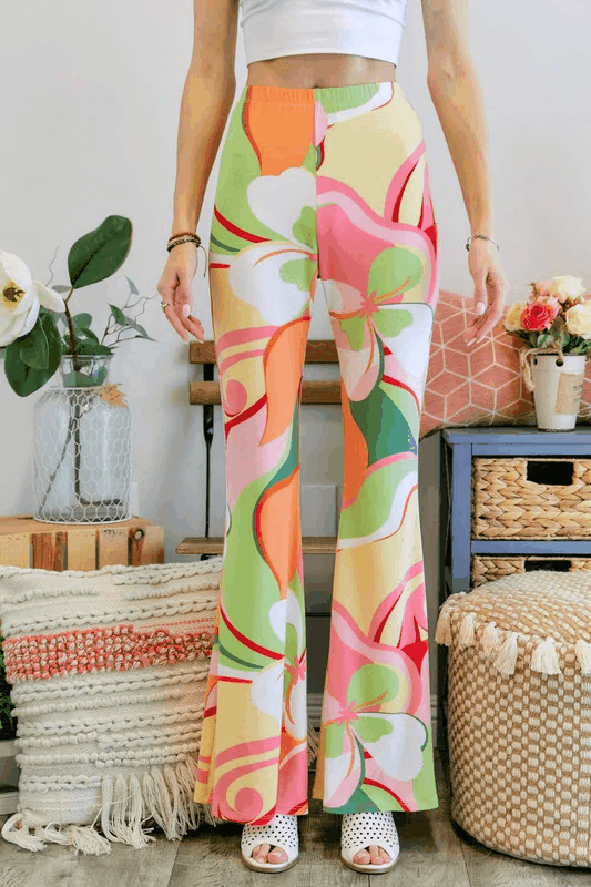 floral pull on bell bottoms - tarpiniangroup